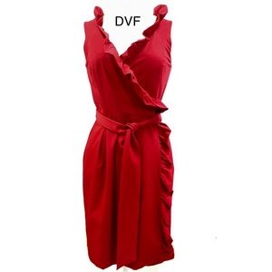 DIANE VON FURSTENBERG ANDRA WRAP RUFFLE DRESS